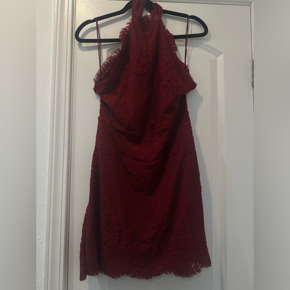 Free People Harper Red Lace High Neck Dress - Picture 1 of 4